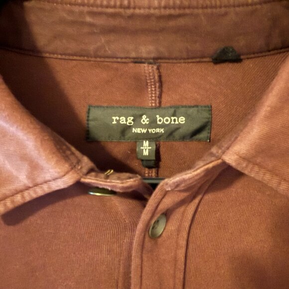 Rag & Bone Burgundy Engineered Jack Cotton Shirt - Medium - Picture 2 of 3
